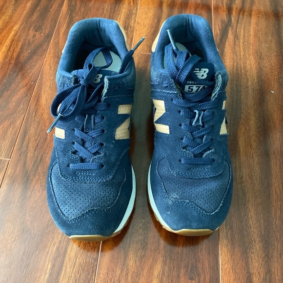 New Balance Shoes 574 Womens Size 7 WL574BWLP Blue Brown Encap Casual V-10 - Picture 1 of 8